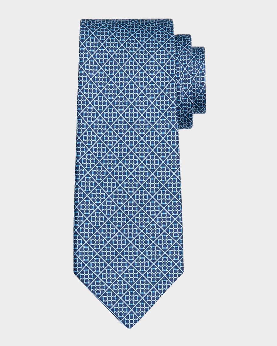 Mens Clover Gancini Printed Silk Tie Product Image