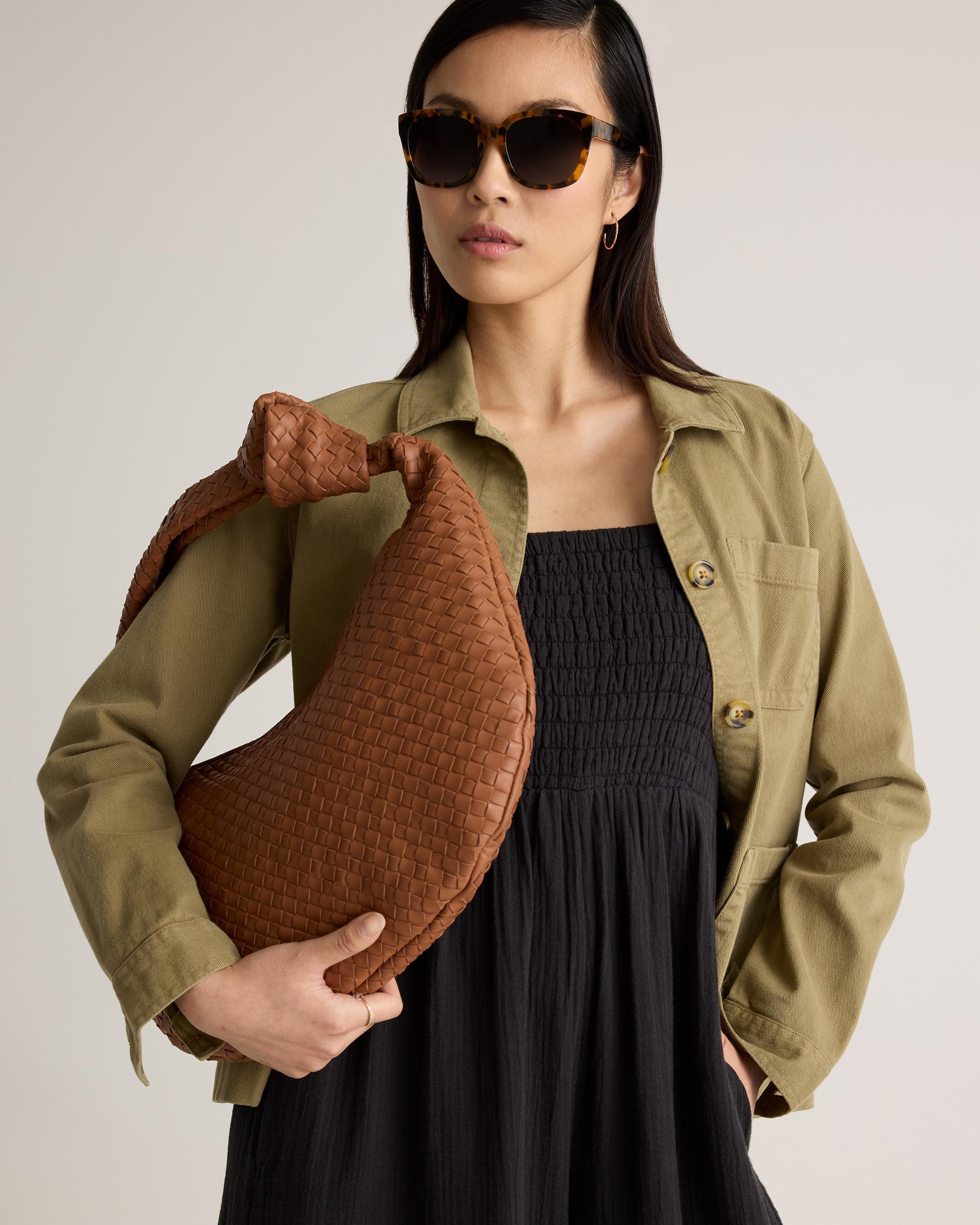 Quince | Women's Italian Leather Handwoven Slouchy Shoulder Bag Product Image
