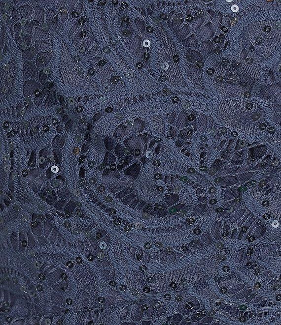 Alex Evenings Short Sleeve Stretch Sequin Lace Dress Product Image