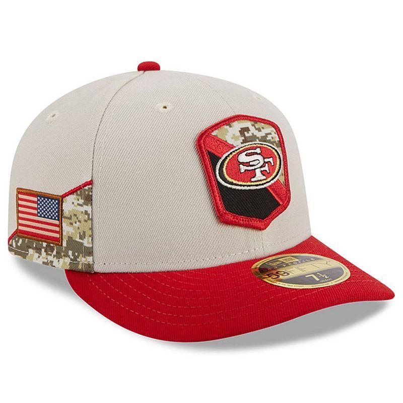 Mens New Era Stone/Scarlet San Francisco 49ers 2023 Salute To Service Low Profile 59FIFTY Fitted Hat Product Image