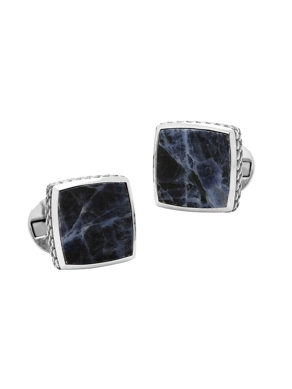 Mens Sterling Classic Scaled Lapis Cufflinks Product Image