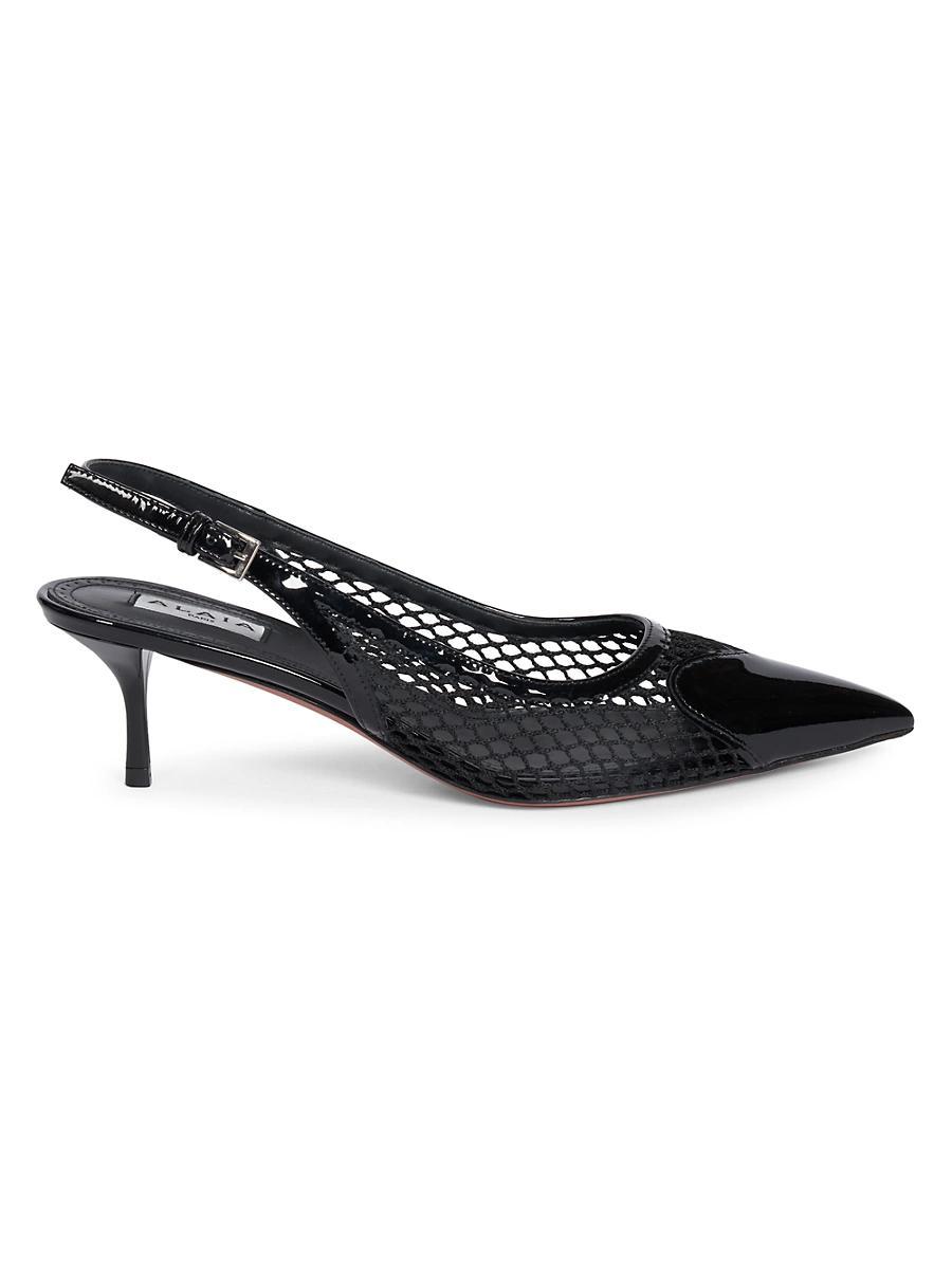 Womens Le Coeur 55MM Leather & Mesh Slingback Pumps Product Image