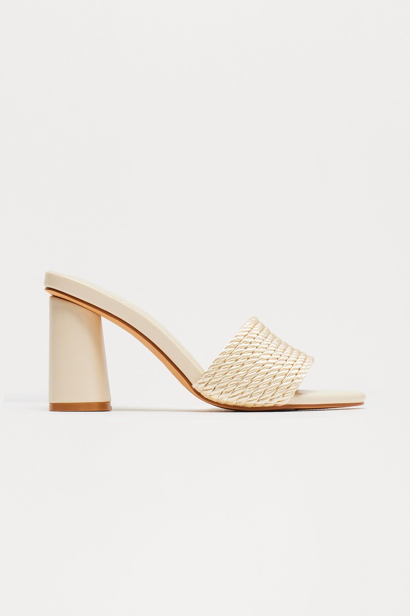 Mykonos Heeled Mules - Cream Product Image