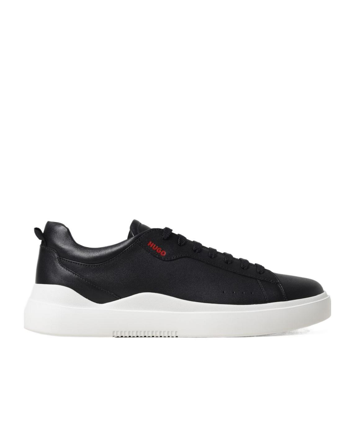 HUGO BOSS Logo-debossed Leather Low-top Sneakers In White Product Image