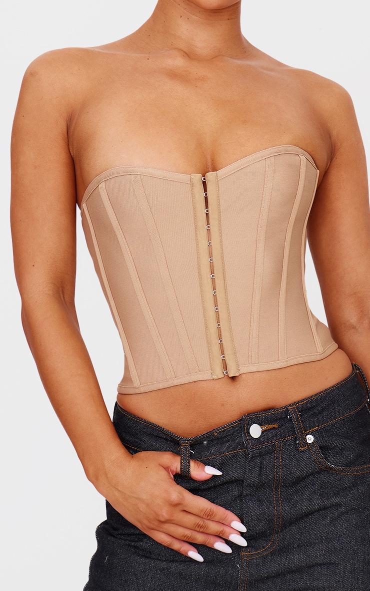 Stone Bandage Hook And Eye Structured Corset Product Image