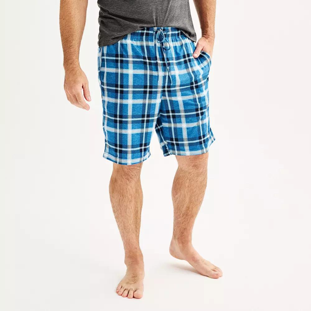 Men's Sonoma Goods For Life® Supersoft Pajama Shorts, Size: Medium, Medium Blue Check Product Image