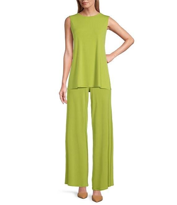 Eva Varro Solid Knit Jersey Crew Neck Sleeveless Top Product Image