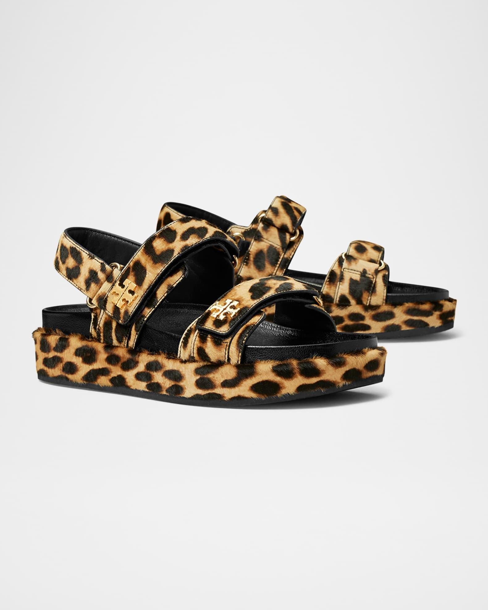 Kira Leopard-Print Calf Hair Sport Sandals Product Image