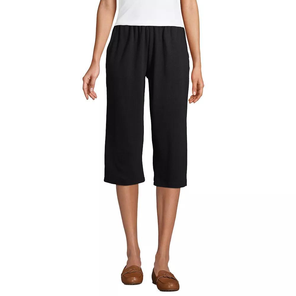 Women's Lands' End Sport High Waist Pull-On Capri Pants, Size: Large, Black Product Image