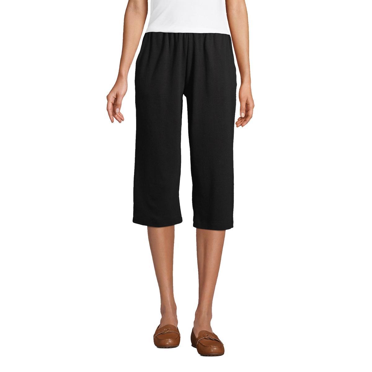 Women's Lands' End Sport High Waist Pull-On Capri Pants, Size: Large, Black Product Image