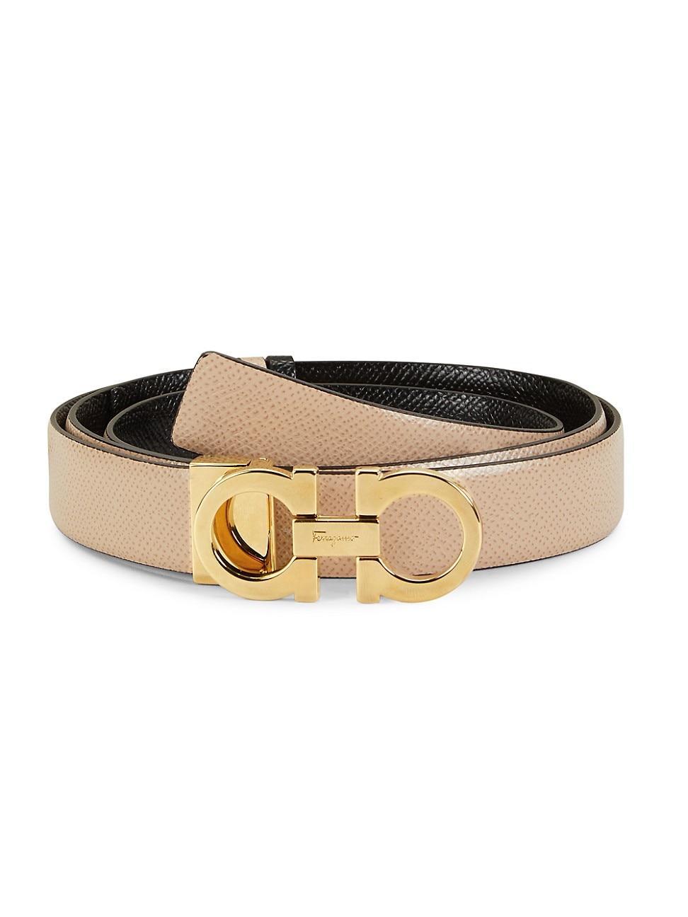 Gancini-Buckle Reversible Leather Belt Product Image