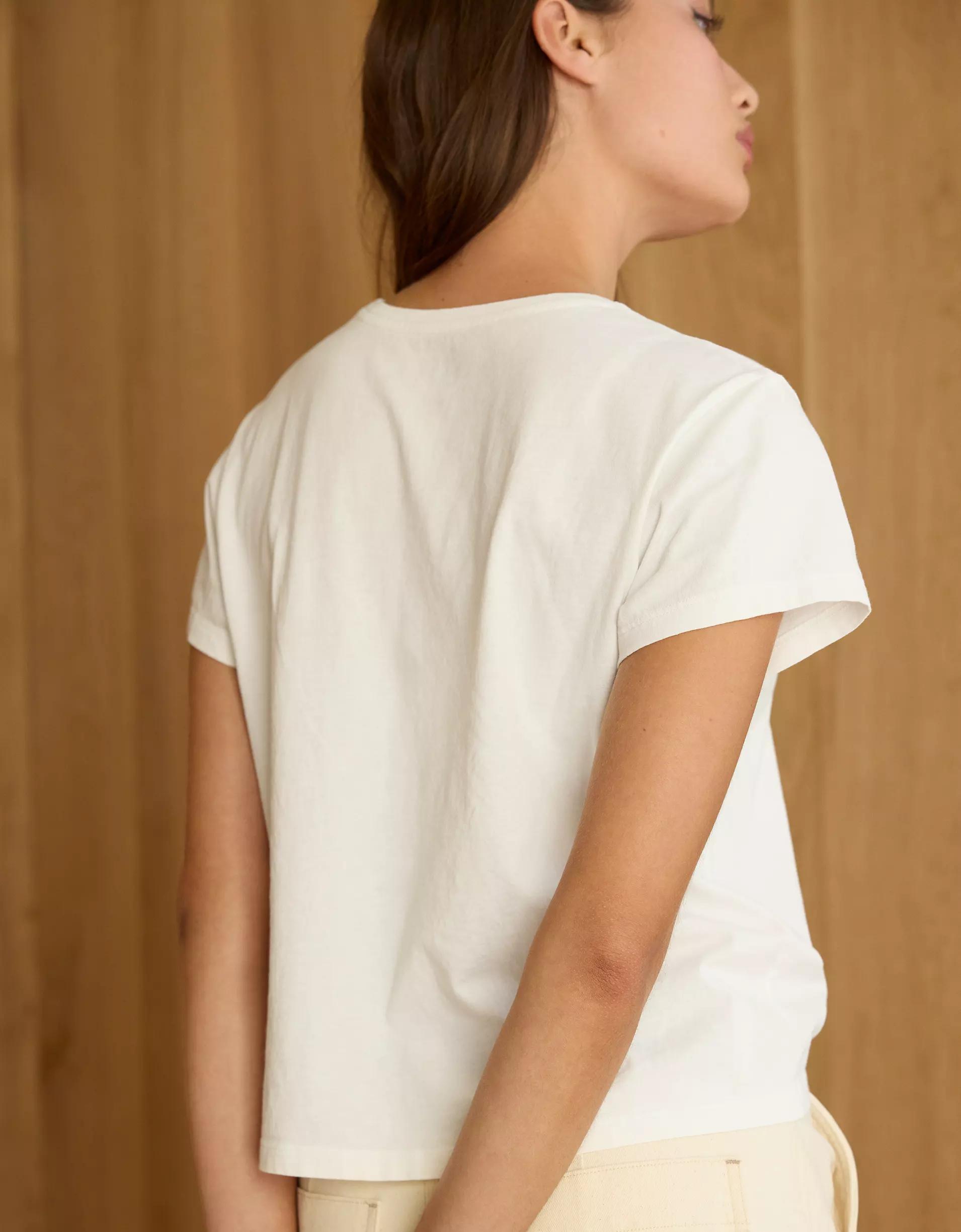 AE77 Premium Boxy Cropped Crewneck T-Shirt Product Image