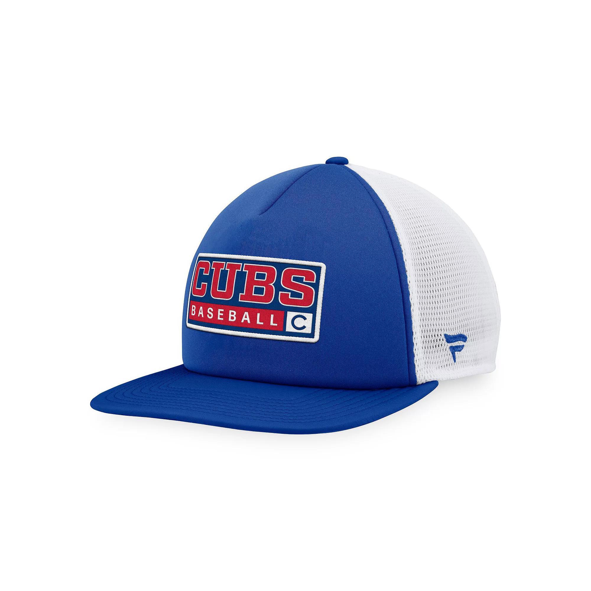 Men's Majestic Royal/White Chicago Cubs Foam Trucker Snapback Hat, Blue Product Image