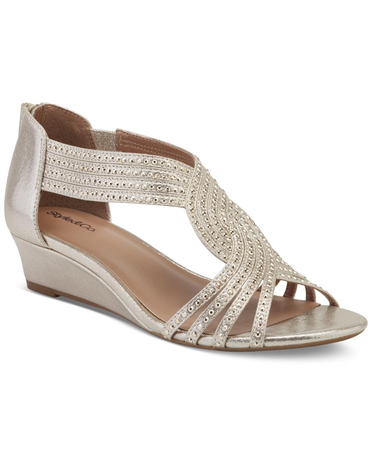 Style & Co Womens Ginifur Embellished Strappy Wedge Sandals, Created for Macys Product Image