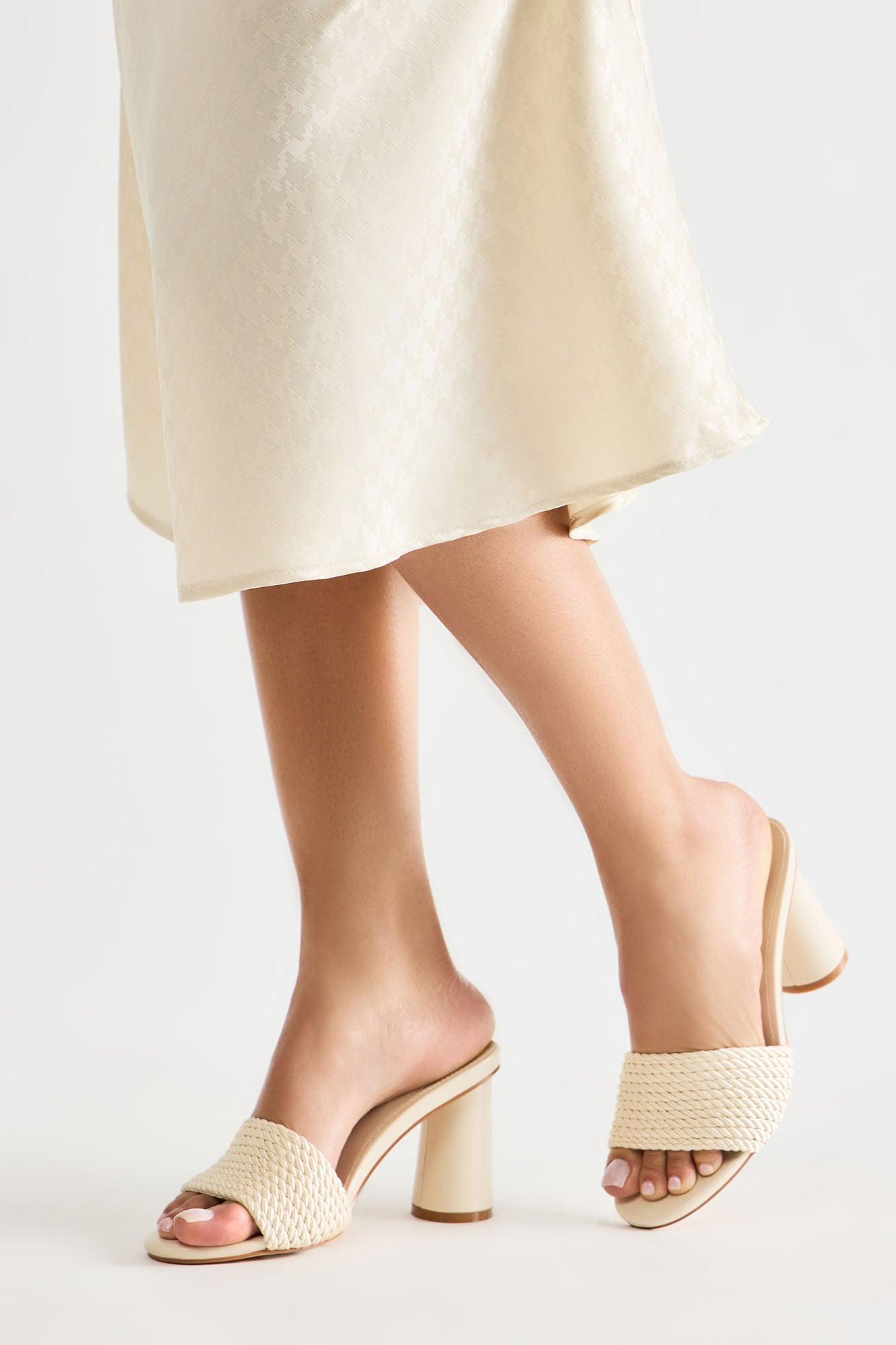 Mykonos Heeled Mules - Cream Product Image