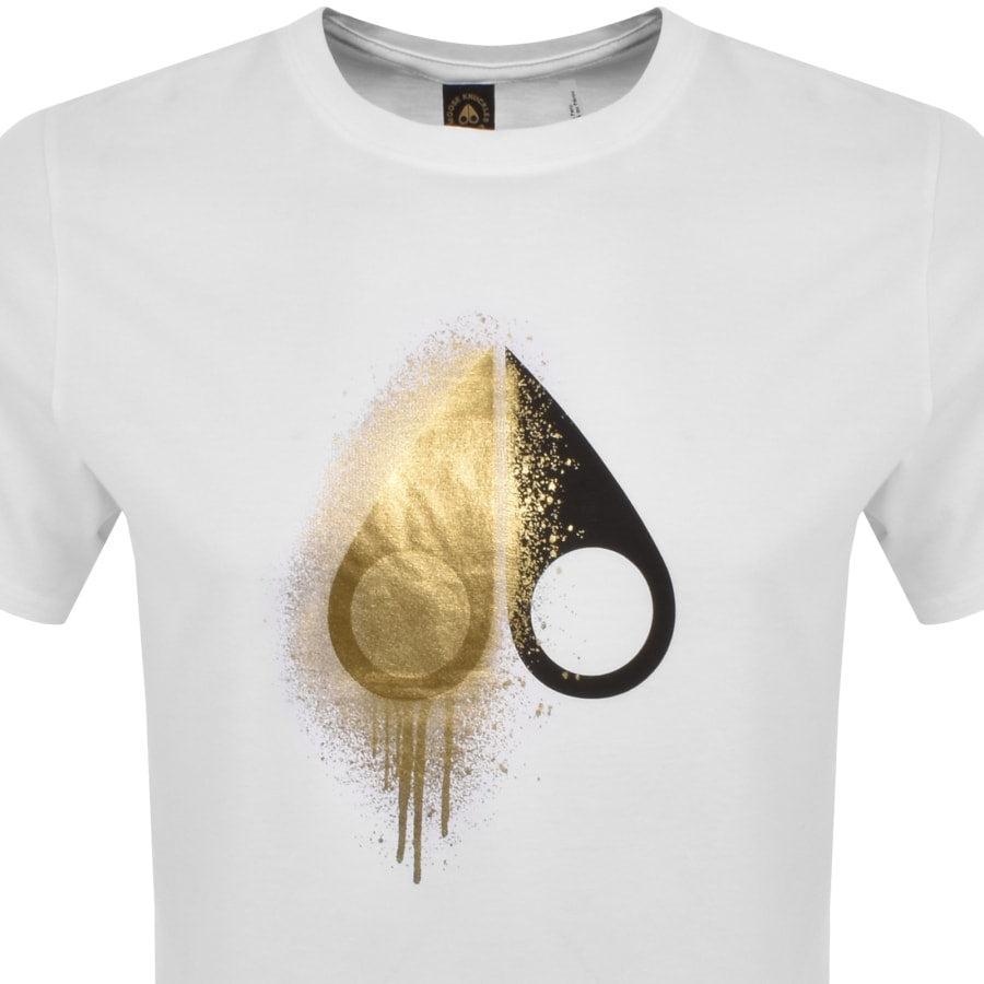 Moose Knuckles Mens Augstine Tee Gold in White Product Image