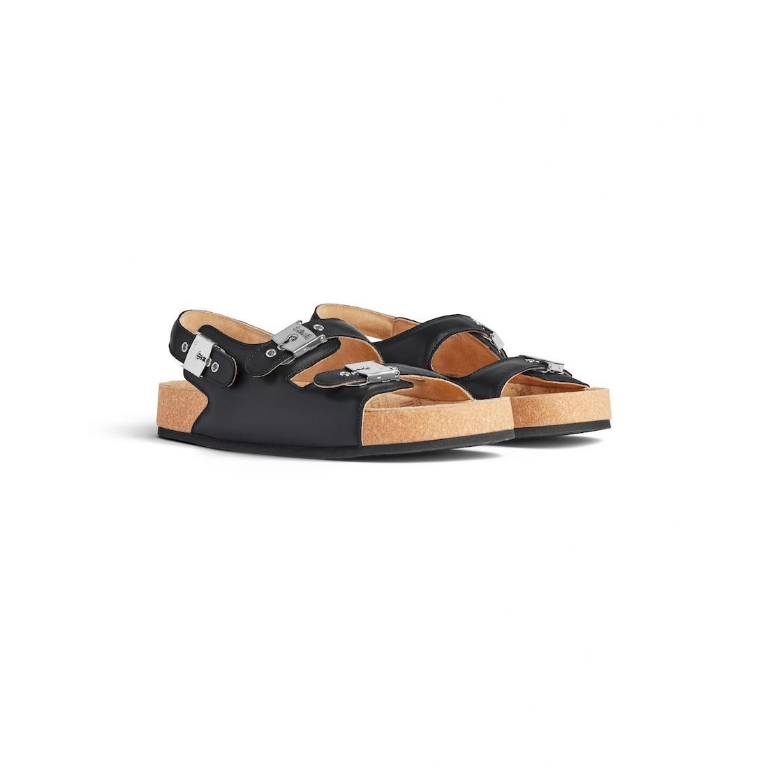 Women's Balenciaga I Scholl Flat Sandal in Black Product Image