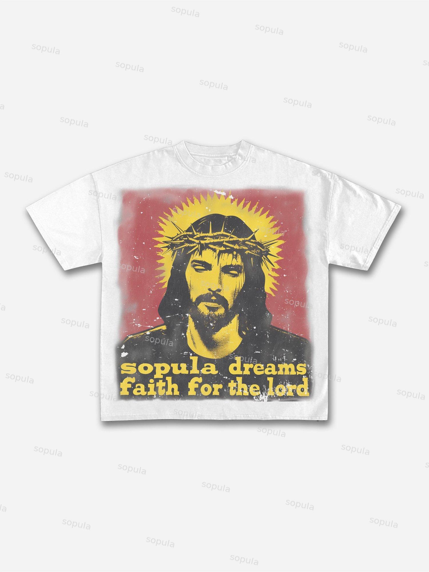 Faith For The Lord Vintage Graphic Cotton T-shirt Product Image