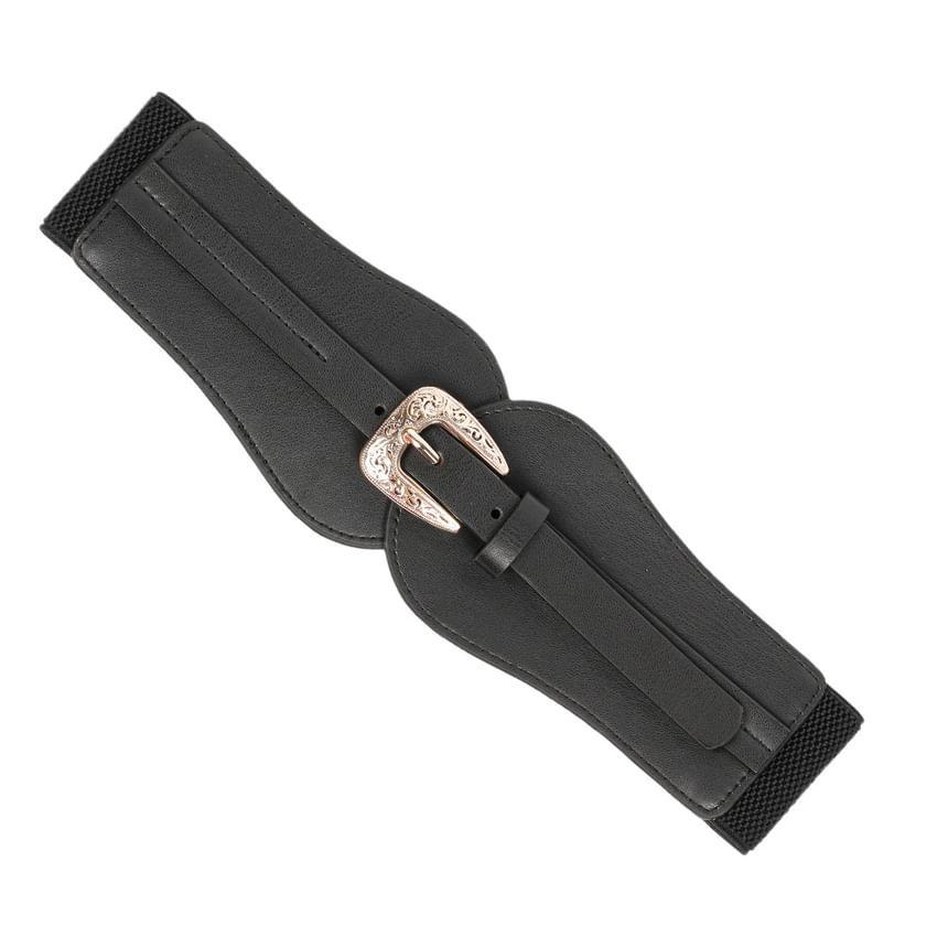 Faux Leather Elastic Cincher Belt Product Image