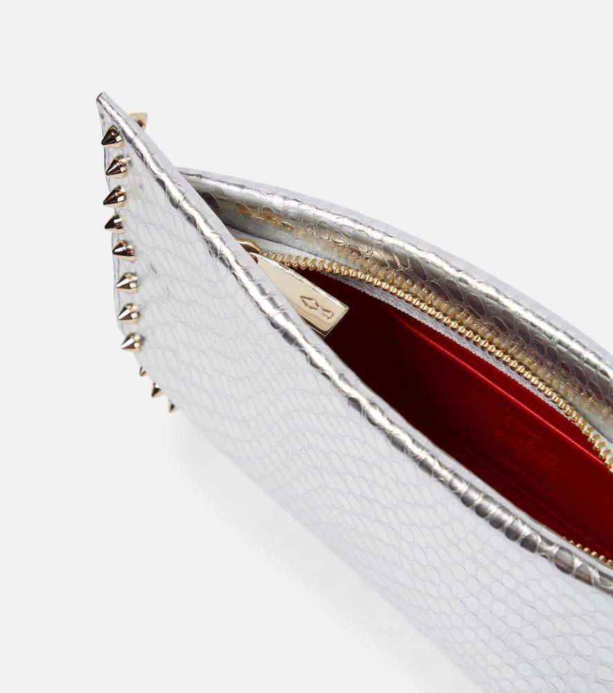 CHRISTIAN LOUBOUTIN Loubitwist Small Leather Clutch In Metallic Product Image