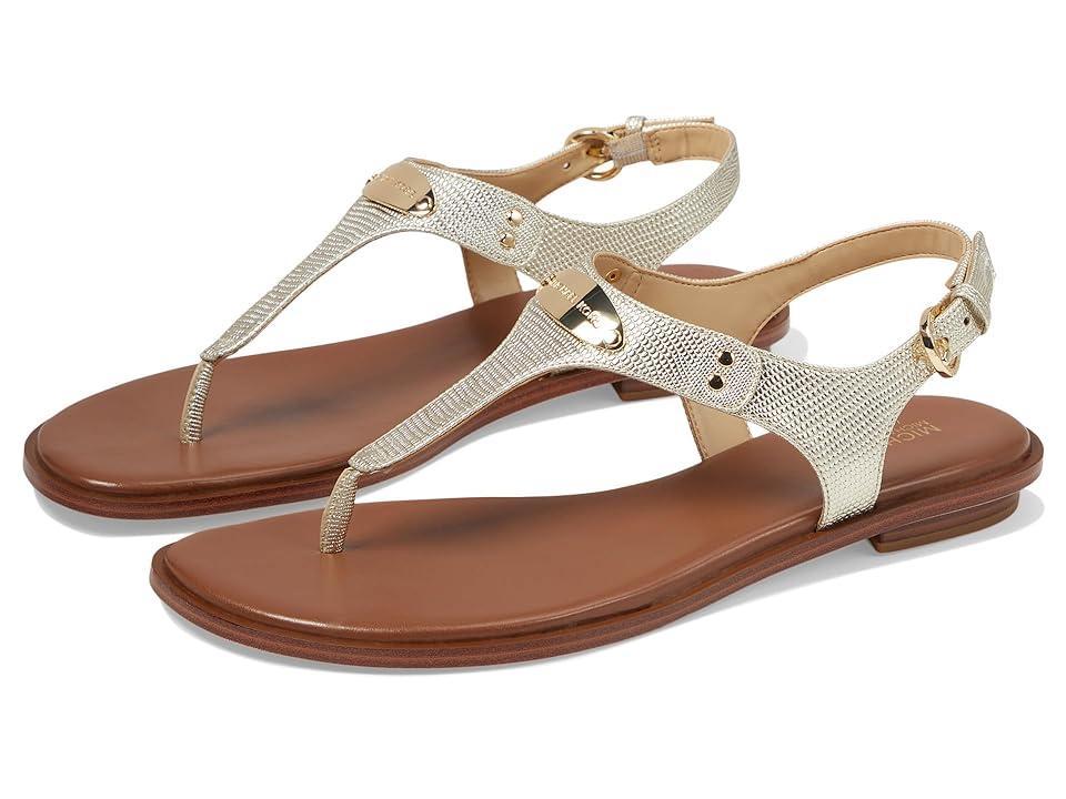 MICHAEL Michael Kors MK Plate Thong (Pale Embossed Lizard Specchio) Women's Sandals Product Image