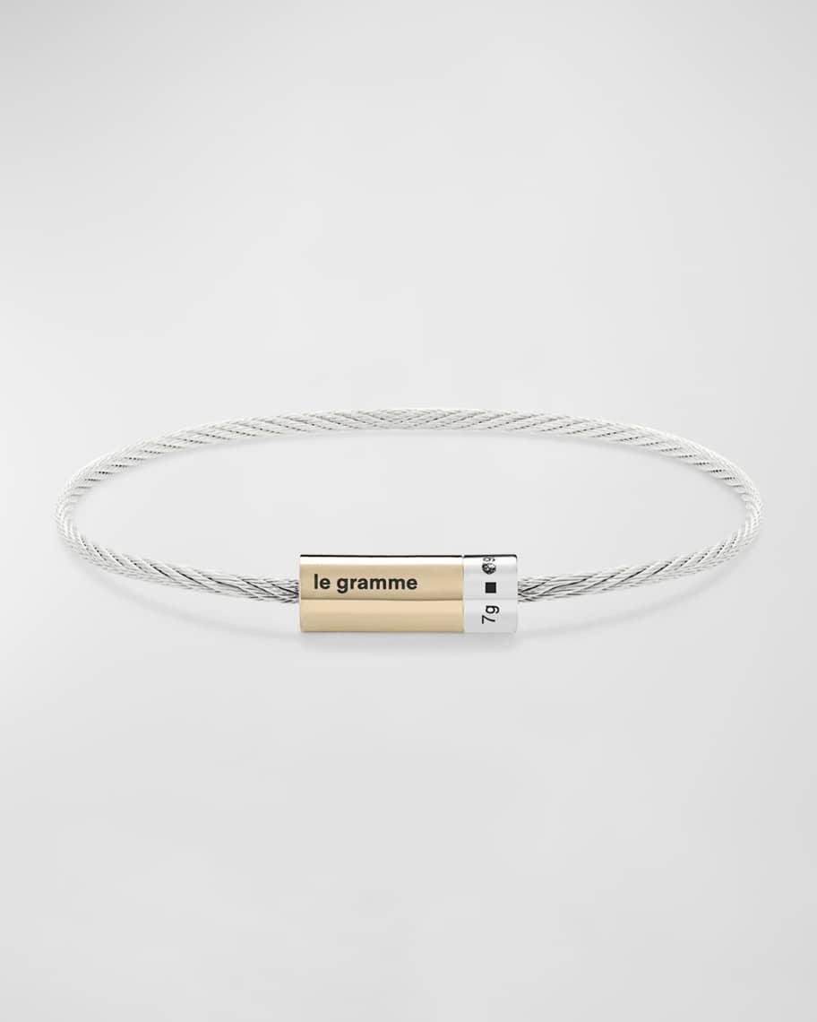 Mens Polished Two-Tone Cable Bracelet Product Image