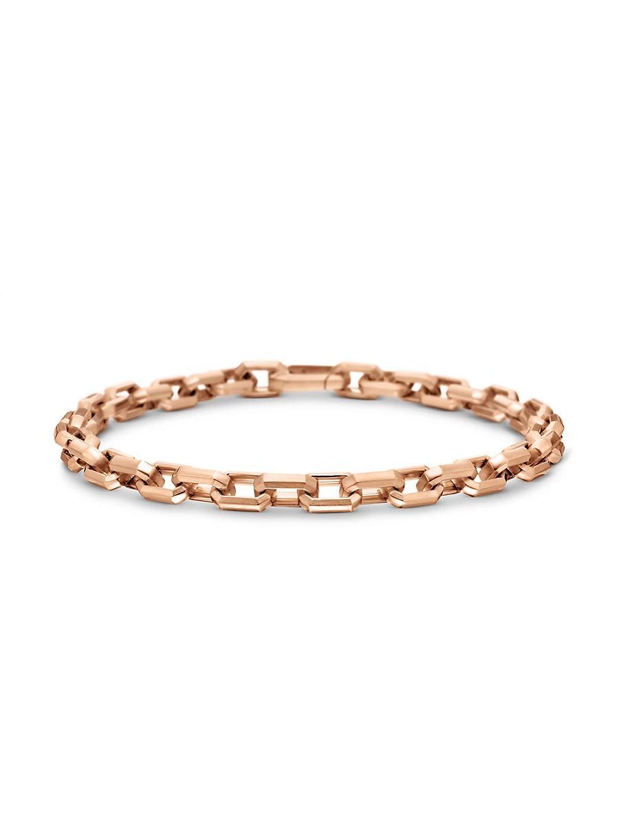 Mens Streamline Heirloom Chain Link Bracelet in 18K Rose Gold Product Image