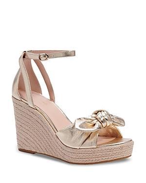 Womens Tianna Metallic Leather Espadrille Wedge Sandals Product Image