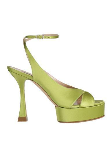 CASADEI Woman Sandals Acid Green Size 8 Textile Fibers In Verde Blu E Verdi Product Image