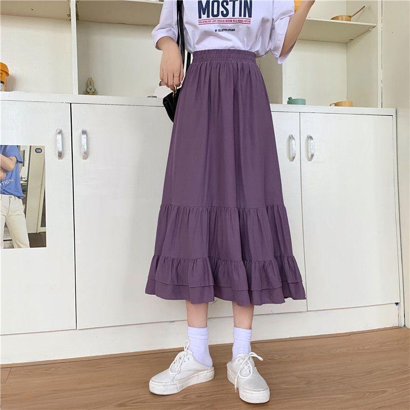 Tiered Midi A-Line Skirt Product Image