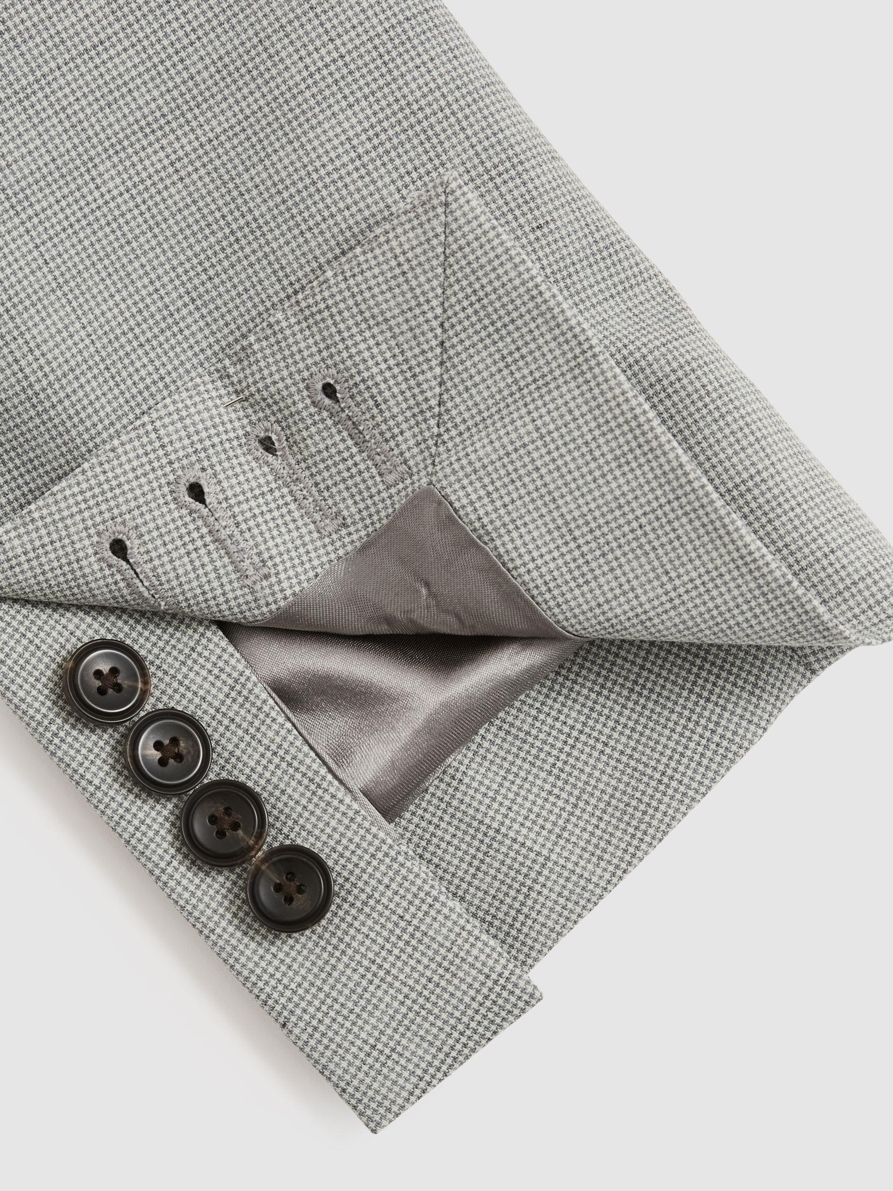 Single-Breasted Check Suit Blazer Slim-Fit in Grey Product Image