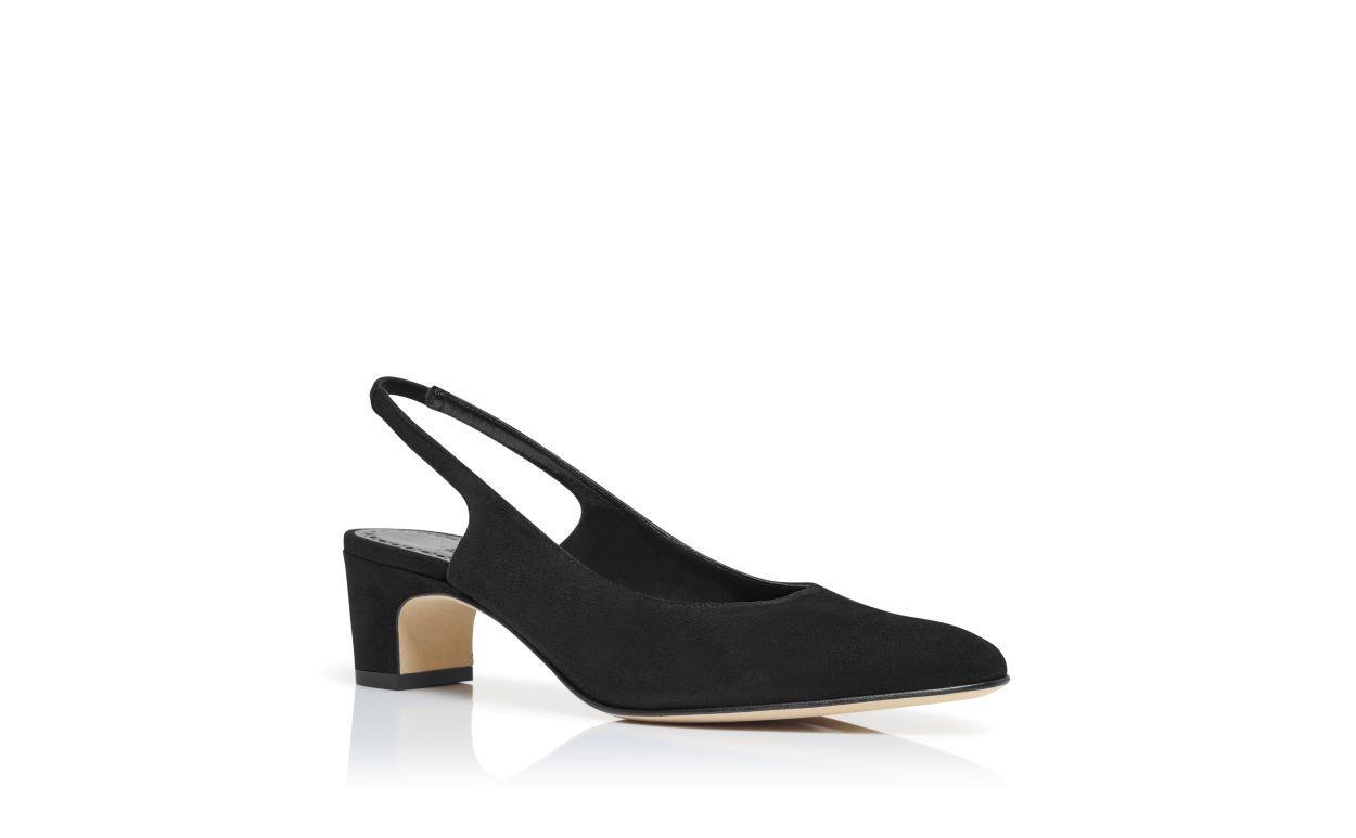 SAWRASO Black Suede Slingback Pumps Product Image