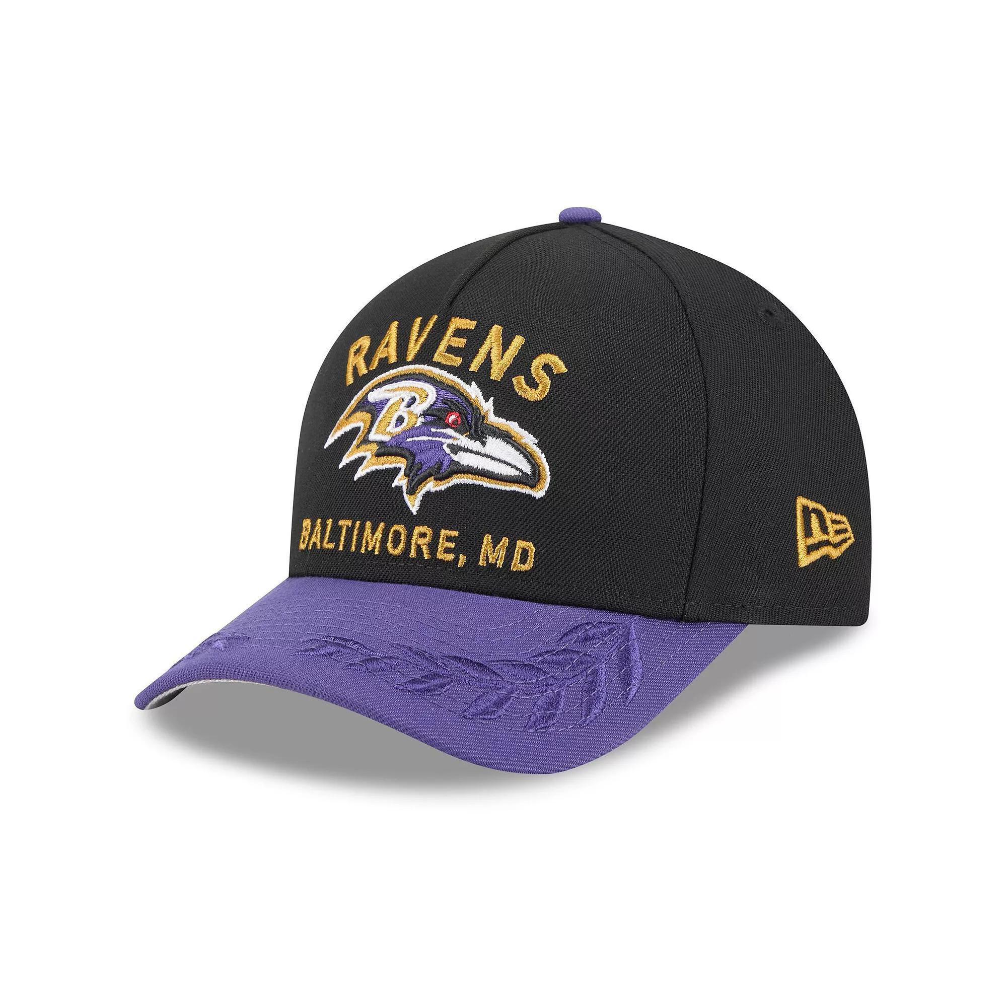 Mens New Era /Purple Baltimore Ravens 2025 NFL Draft 9FORTY A-Frame M-Crown Adjustable Hat Product Image