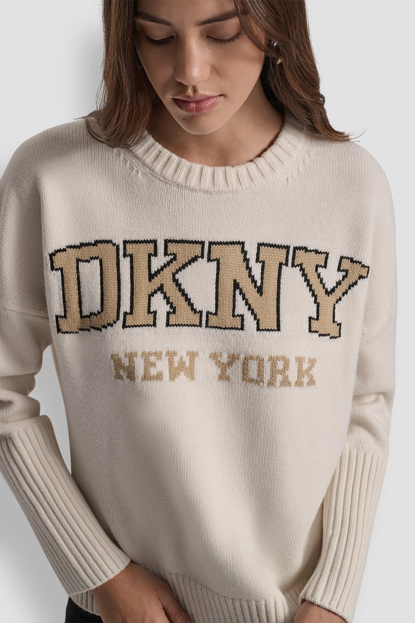 VARSITY LOGO INTARSIA CREW NECK RELAXED SWEATER Product Image