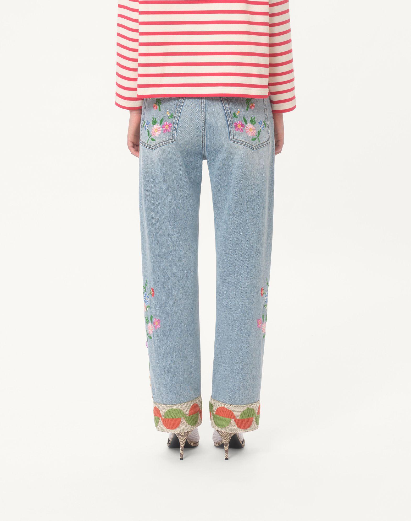 Embroidered Denim Pants Product Image