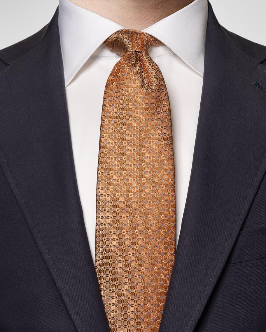 Men's Geometric Woven Silk Tie Product Image