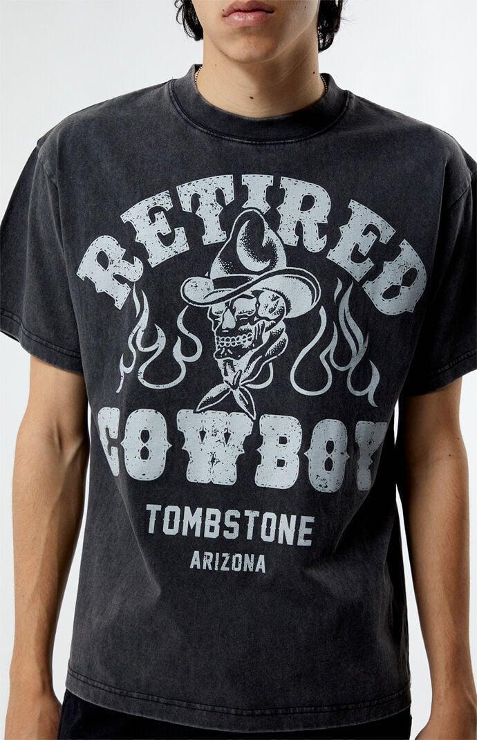 Men's Retired Cowboy Vintage Oversized T-Shirt Product Image