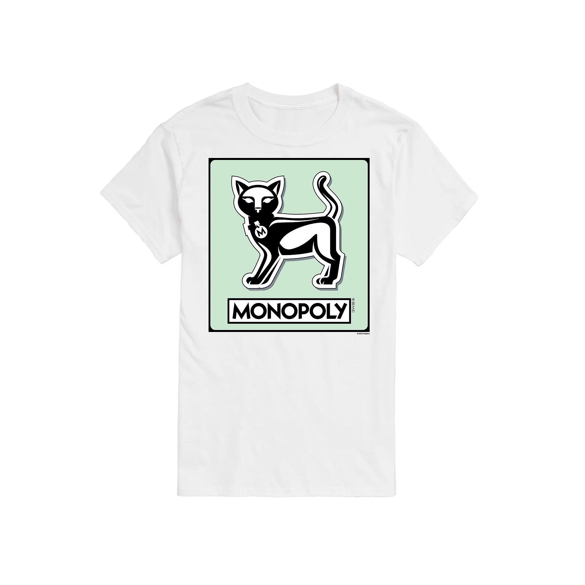 Men's Monopoly Cat Game Token Graphic Tee, Size: Medium, Grey Product Image