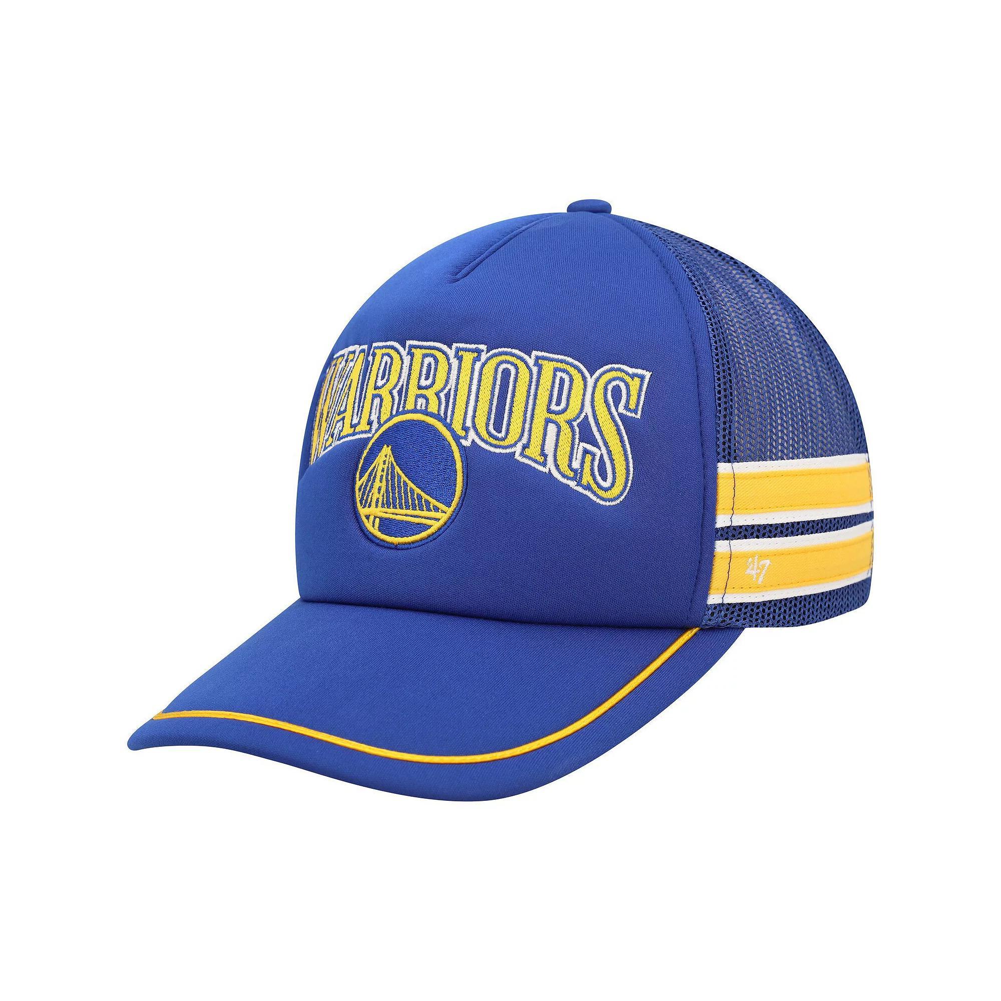 Men's '47 Royal Golden State Warriors Sidebrand Stripes Trucker Adjustable Hat, Blue Product Image