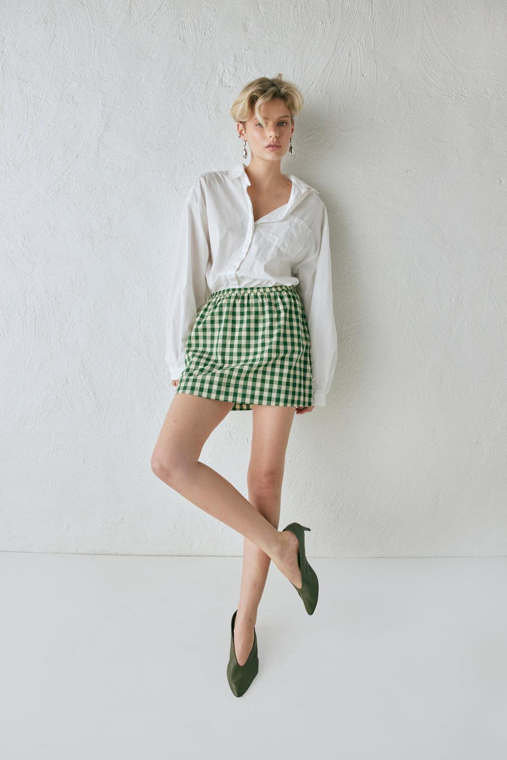 Elka Mini Skirt Green Check Product Image