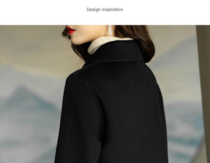 Collared Plain Button Coat Product Image