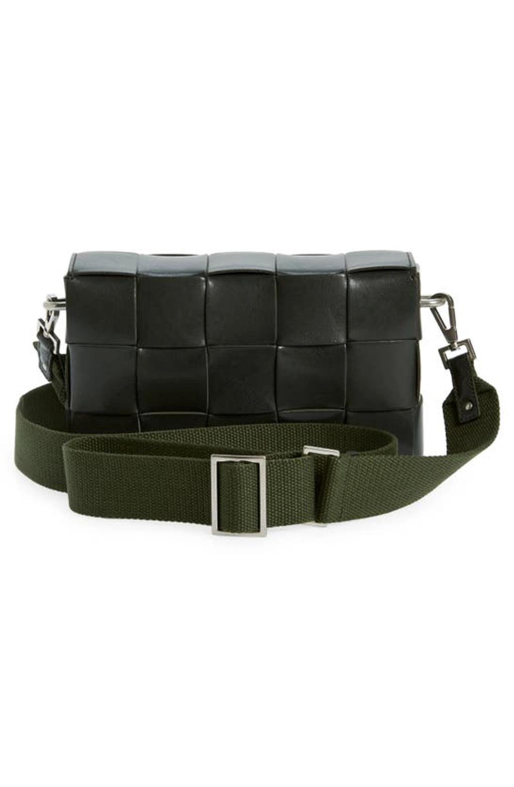 BOTTEGA VENETA Cassette Vogue Intrecciato Crossbody Bag In Dark Green Silver Product Image