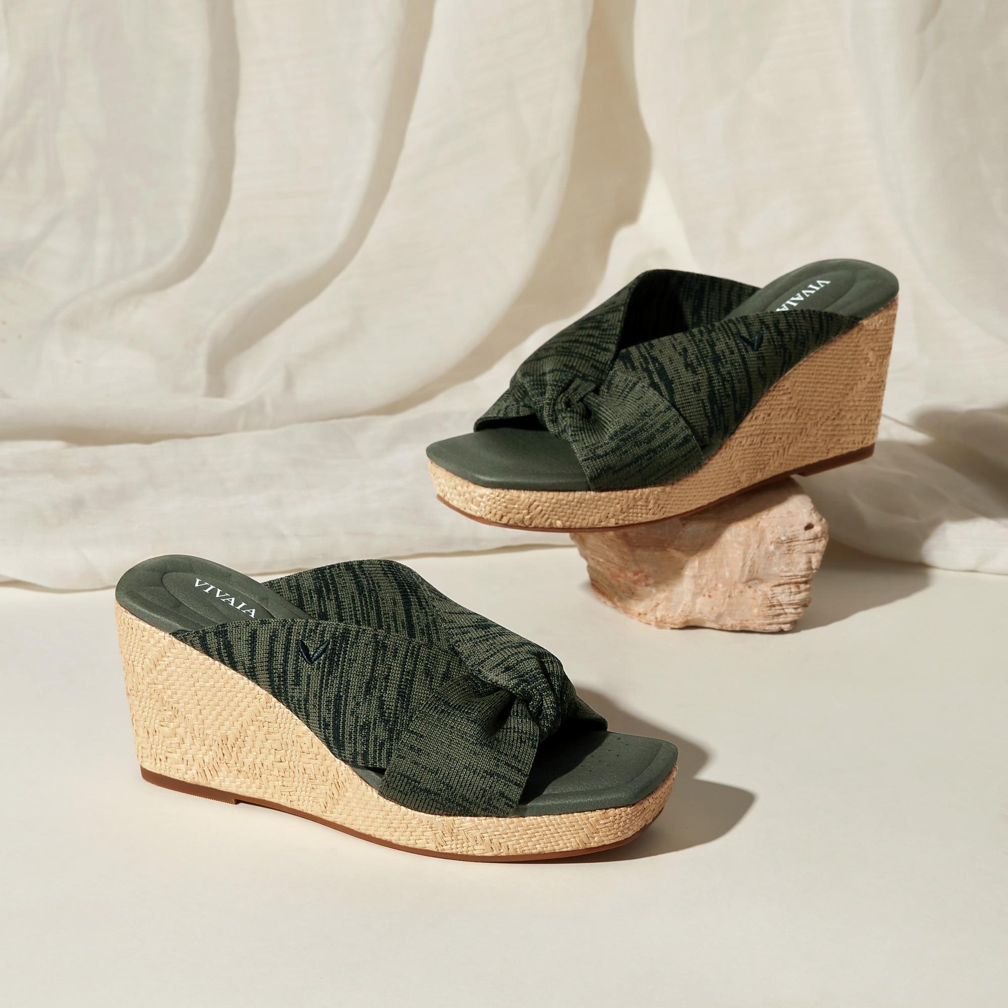 Square-Toe Wedge Sandals (Laura) Product Image