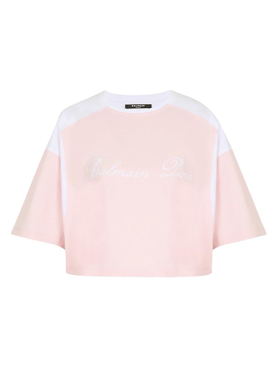 Womens Logo Colorblock Cropped T-Shirt Product Image