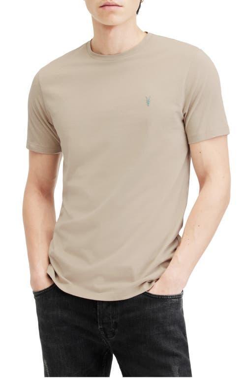 AllSaints Brace Contrast Short Sleeve Crew (Sea Clay ) Men's Clothing Product Image