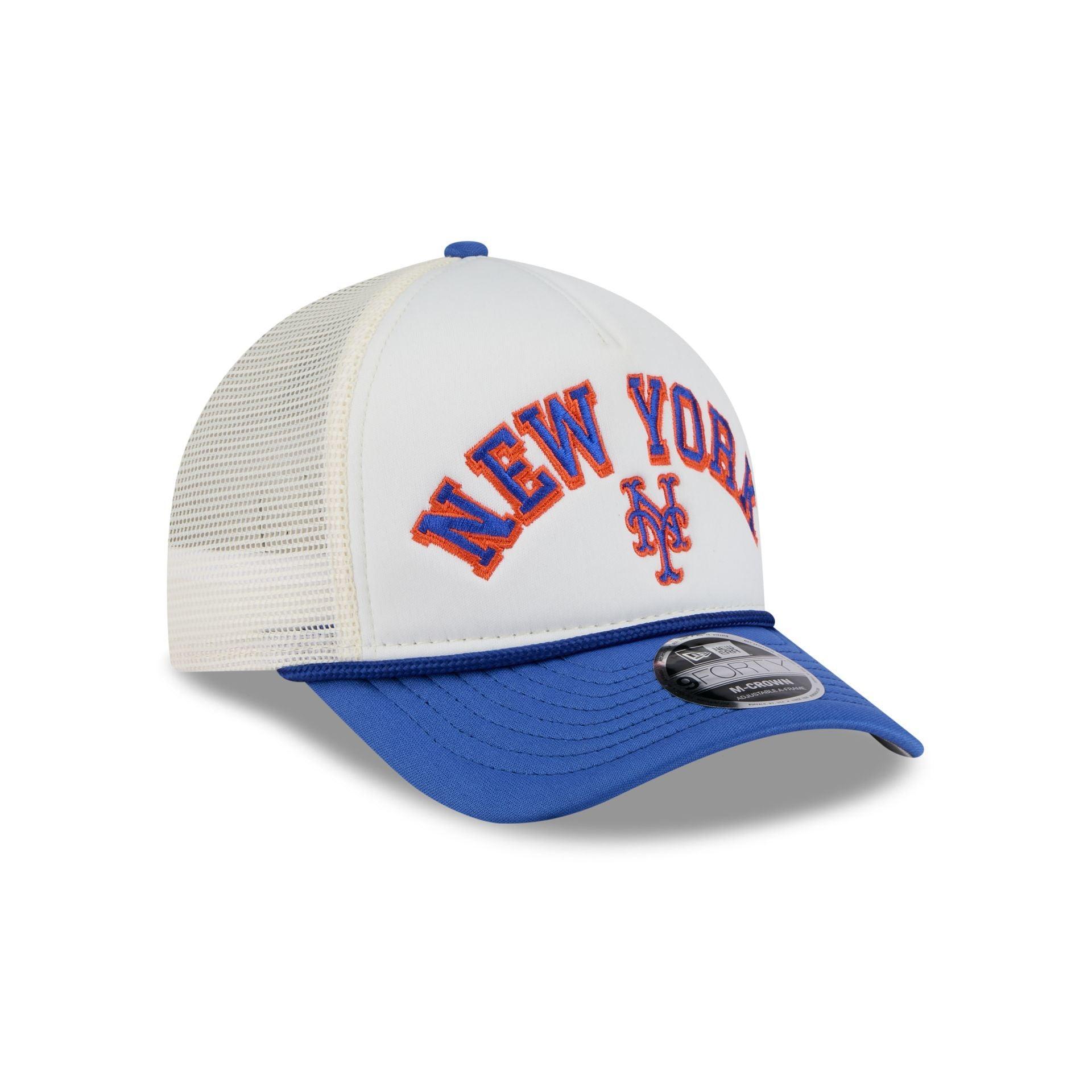 New York Mets Chrome Arch 9FORTY M-Crown A-Frame Trucker Hat Male Product Image