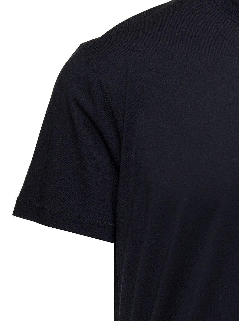 TOM FORD Black Basic Crewneck T-shirt With Tonal Stitching In Cotton Blend Man Product Image