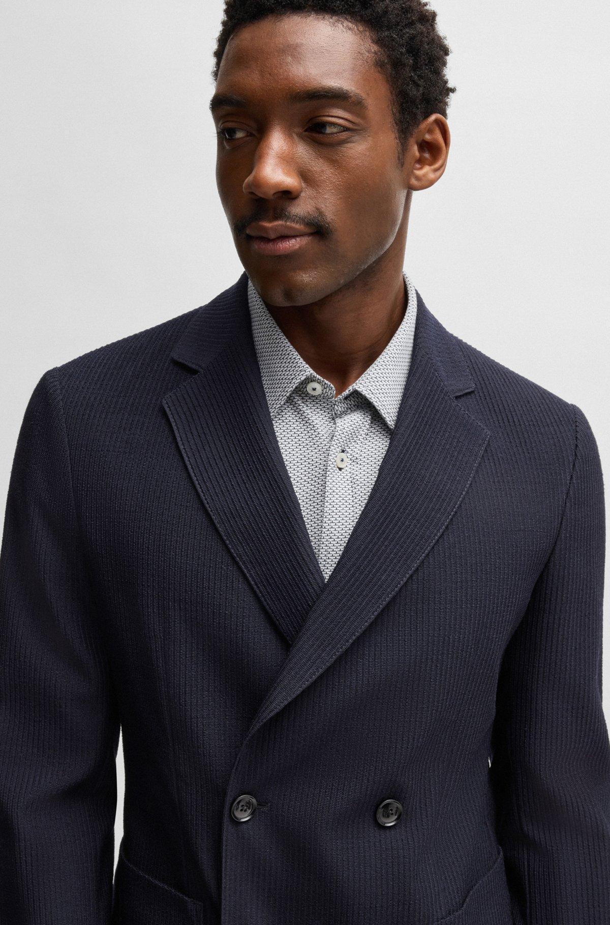 Slim-fit blazer in patterned wool Product Image