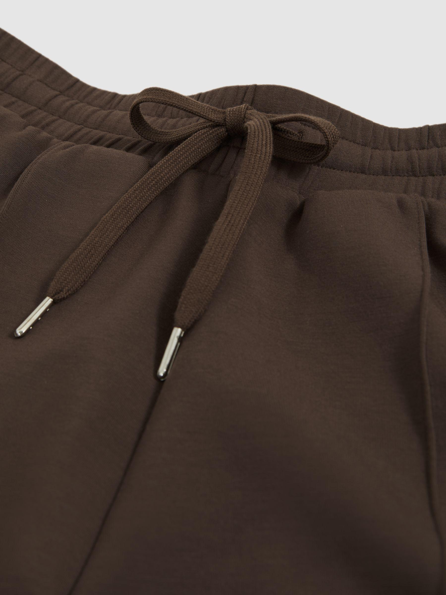 Interlock Drawstring Sweat Shorts in Chocolate Product Image