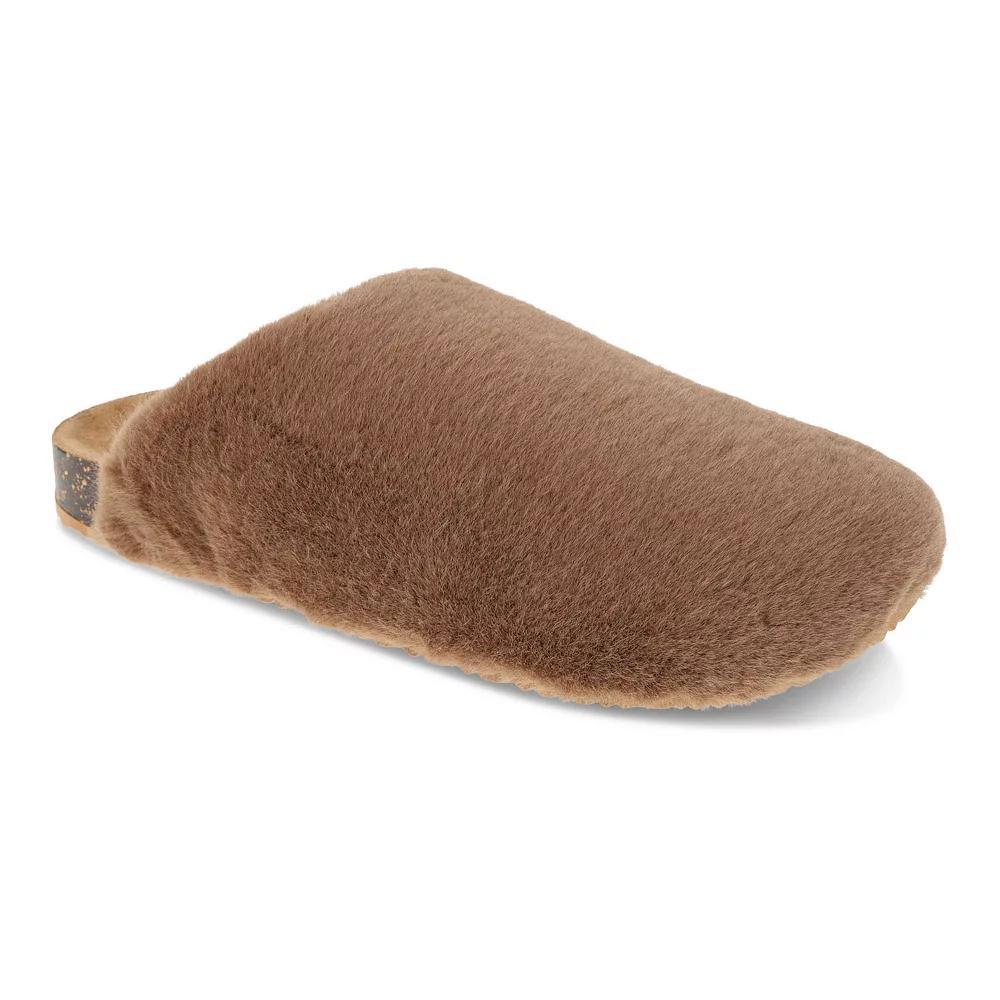 Dockers® Women's Faux-Fur Clog Slippers, Size: 5-6, Brown Product Image